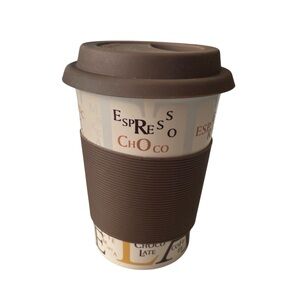 Brown and Cream Travel Mug